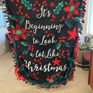 It's Beginning to Look a Lot Like Christmas Tie Fleece Blanket